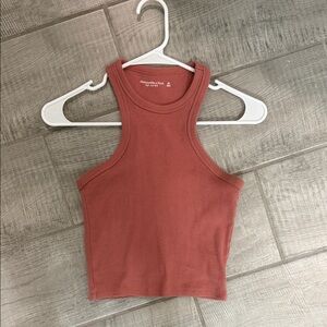 Abercrombie & Fitch Ribbed Tank Top - dusty pink